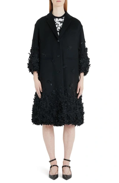 Shop Valentino Bucaneve Lace Hem Jacquard Sweater Minidress In K92-black/ Multicolor