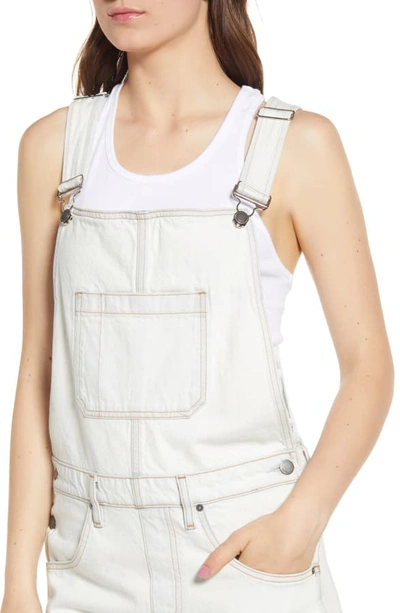 Shop Hudson Sloane Short Overalls In Bleach Out