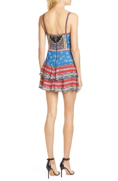 Shop Alice And Olivia Moore Mix Print Minidress In Palace Daffodil