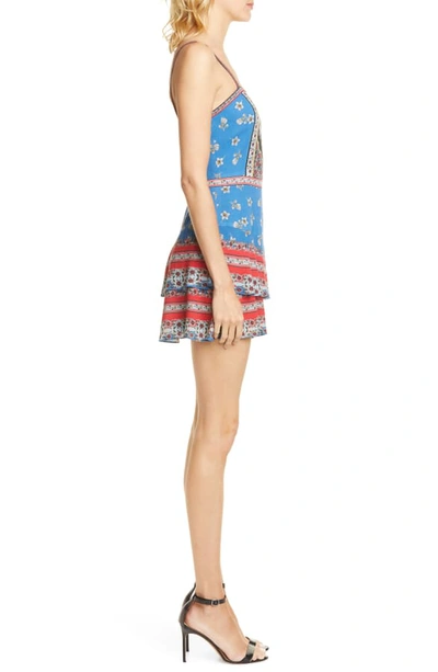 Shop Alice And Olivia Moore Mix Print Minidress In Palace Daffodil