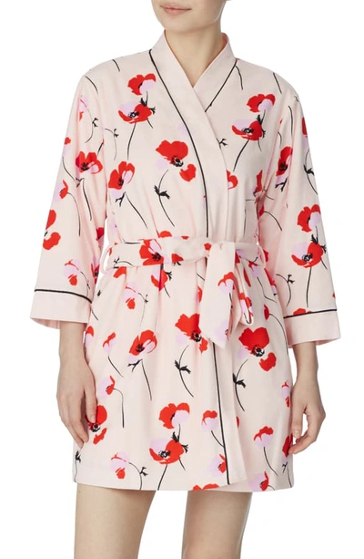 Shop Kate Spade Print Short Terry Robe In Falling Poppies