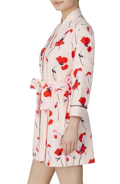 Shop Kate Spade Print Short Terry Robe In Falling Poppies