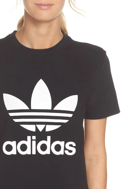 Shop Adidas Originals Adidas Trefoil Tee In Black/ White