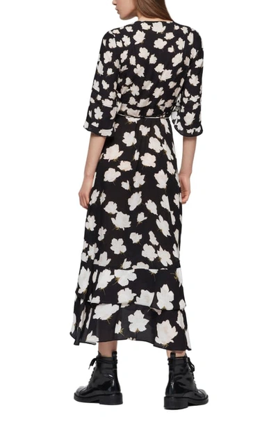 Shop Allsaints Delana Caro Print Wrap Dress In Black