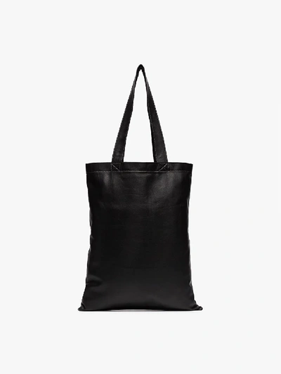 Shop Rick Owens Black Leather Tote Bag In Brown