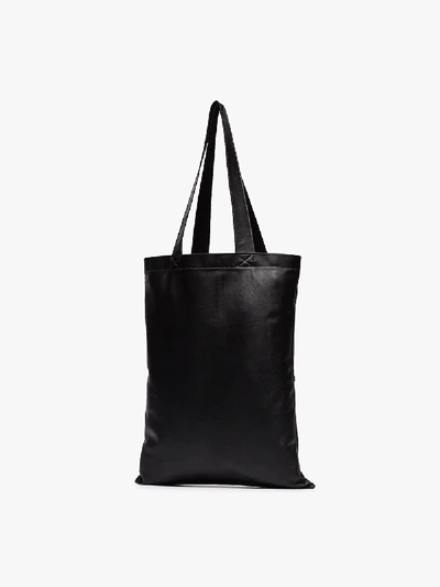Shop Rick Owens Black Leather Tote Bag In Brown