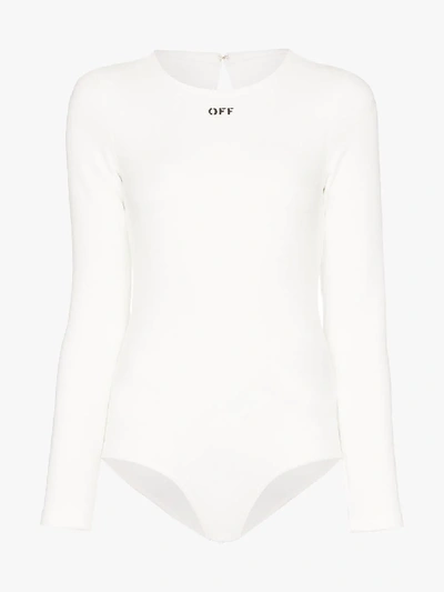 Shop Off-white Embroidered Logo Bodysuit