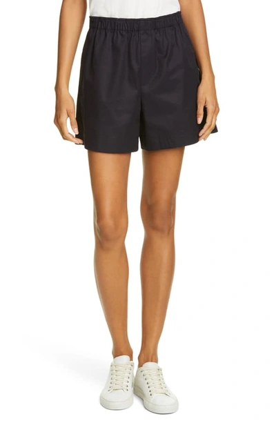 Shop Helmut Lang Cotton Twill Shorts In Ink