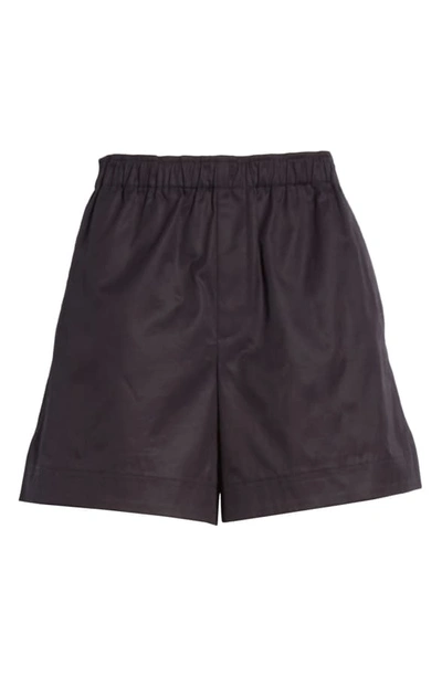 Shop Helmut Lang Cotton Twill Shorts In Ink