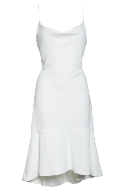 Shop Alice And Olivia Adrina Flounce Hem Midi Dress In Off White