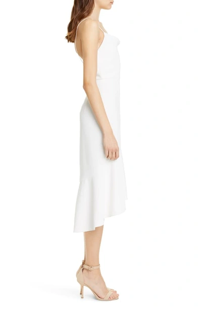 Shop Alice And Olivia Adrina Flounce Hem Midi Dress In Off White