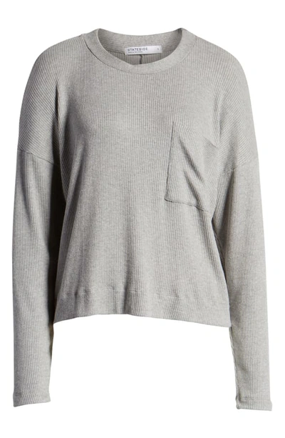 Shop Stateside Ribbed Sweater In Heather Grey