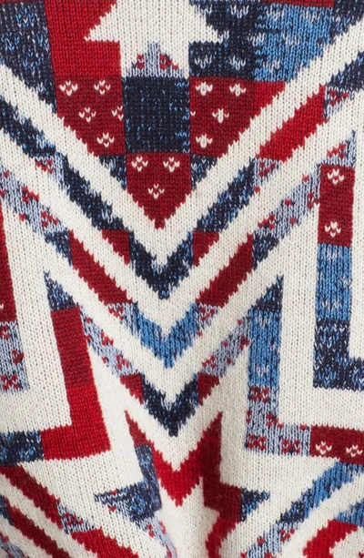 Shop Alanui Union Jack Belted Oversize Cashmere Cardigan In Multicolor