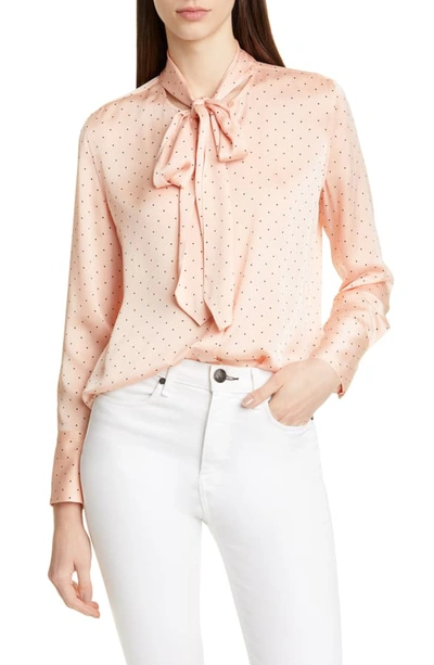 Shop Equipment Luis Tie Neck Blouse In Rose Cloud True Black