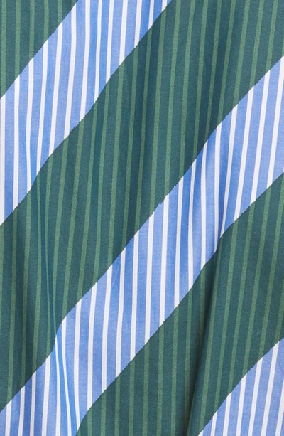 Shop Tory Burch Multistripe Back Tie Cotton Wrap Dress In Diagonal Stripe