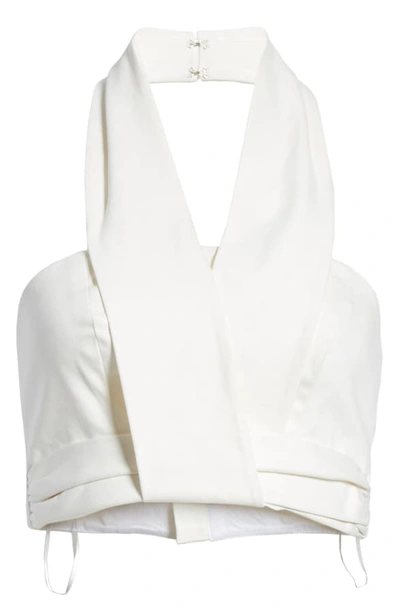 Shop Amur Nelly Stretch Organic Cotton Bustier Top In White
