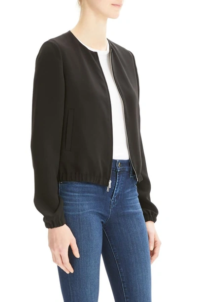 Shop Theory Classic Clean Zip Front Bomber Jacket In Black