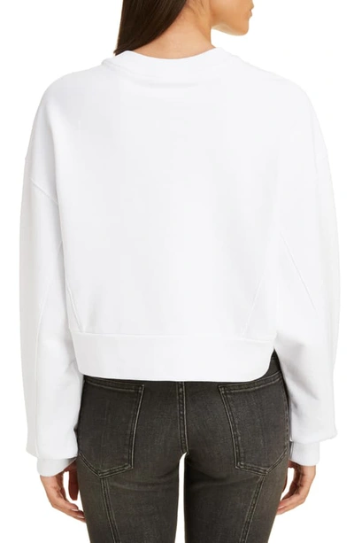 Shop Givenchy Logo Crop Sweatshirt In White