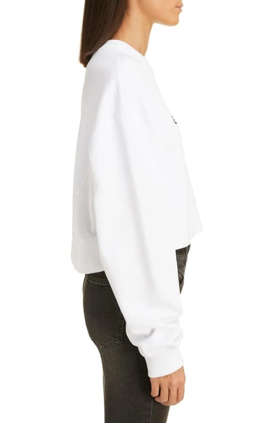 Shop Givenchy Logo Crop Sweatshirt In White