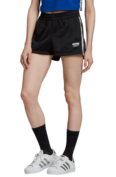 Shop Adidas Originals Logo Tape Shorts In Black