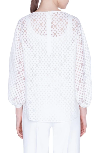 Shop Akris Punto Dot Organza Blouse In Cream