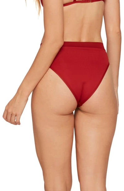 Shop L*space French Cut High Waist Textured Swim Bottoms In Redwood