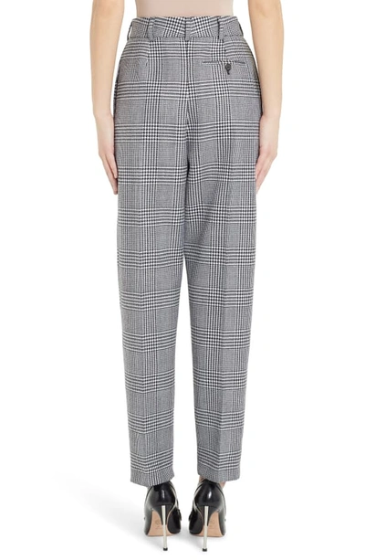 Shop Alexander Mcqueen Houndstooth Pleated Wool Pants In Black/ Ivory