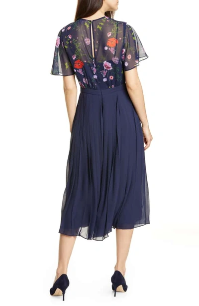 Shop Ted Baker Hedgerow Pleated Culotte Jumpsuit In Dk-blue