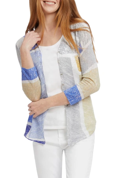 Shop Nic + Zoe Sea Glass Linen Blend Cardigan In Multi