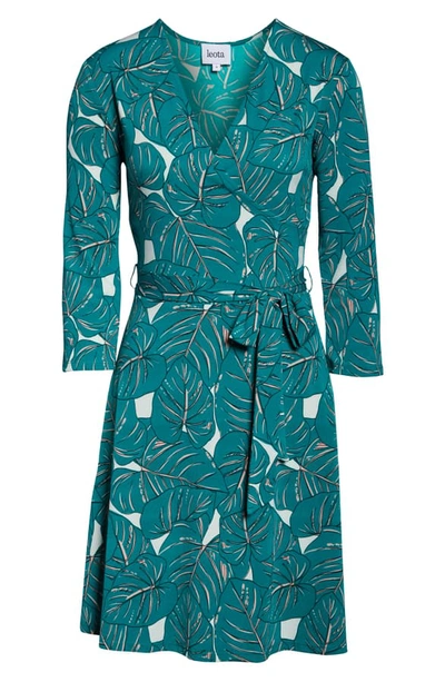 Shop Leota Print Jersey Faux Wrap Dress In Rainforest
