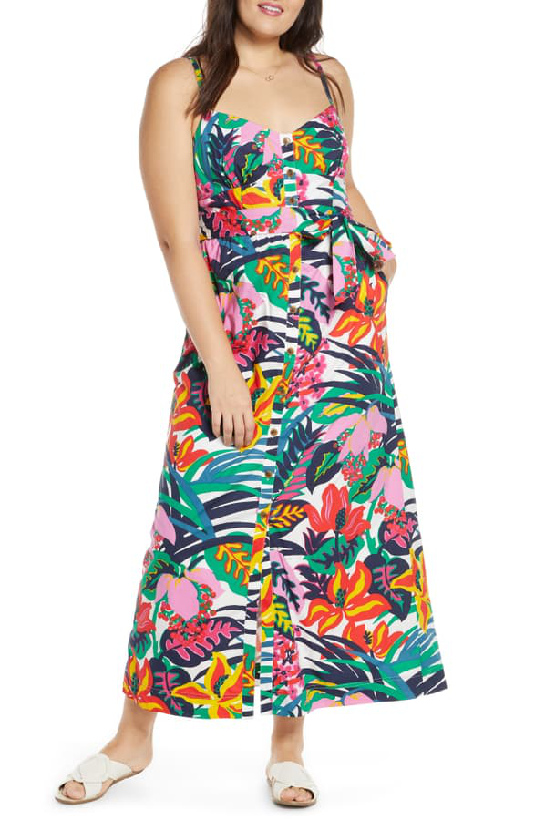 j crew floral spaghetti strap maxi dress