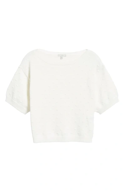 Shop Joie Textured Dot Cotton Sweater In Porcelain