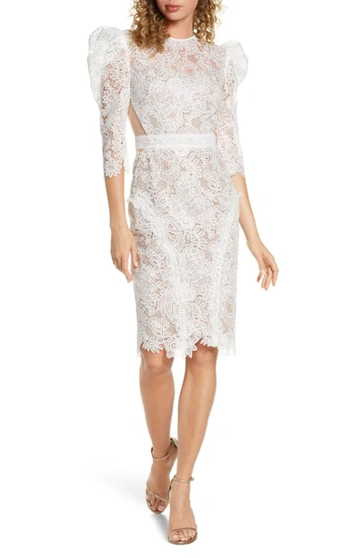 Shop Bronx And Banco Medeleine Puff Sleeve Lace Dress In White