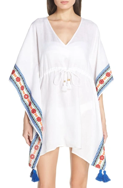 Shop Tory Burch Embroidered Cover-up Caftan In White