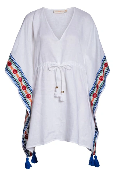 Shop Tory Burch Embroidered Cover-up Caftan In White