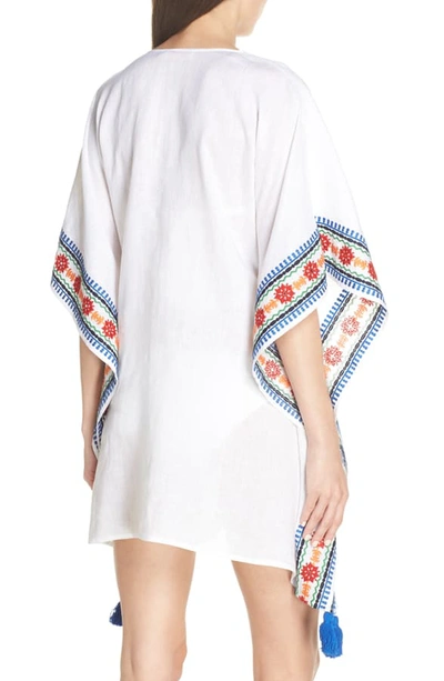 Shop Tory Burch Embroidered Cover-up Caftan In White