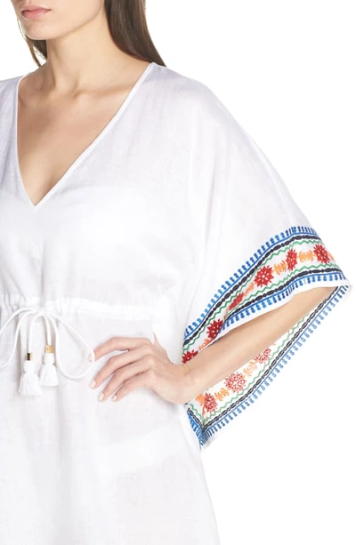 Shop Tory Burch Embroidered Cover-up Caftan In White