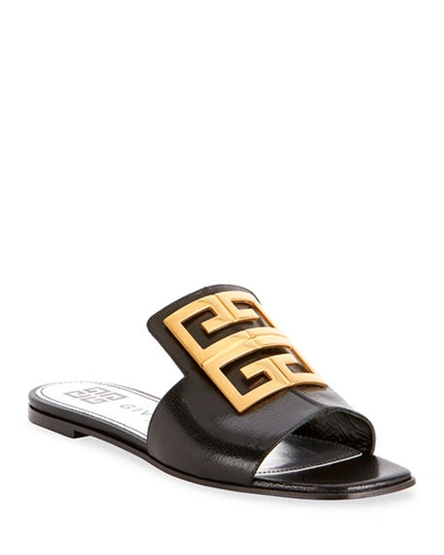 Shop Givenchy 4g Flat Slide Mules In Black