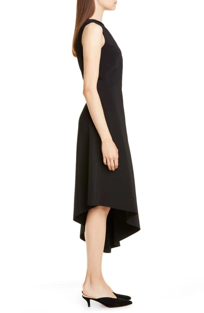 Shop Rosetta Getty One-shoulder Asymmetrical Midi Dress In Black