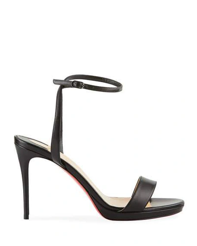 Shop Christian Louboutin Loubi Queen Red Sole Ankle-wrap Sandals In Black