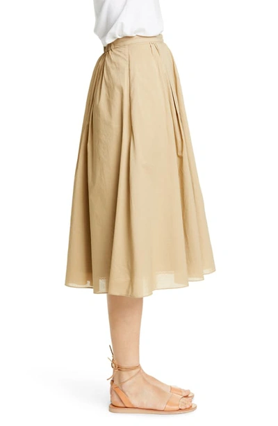 Shop Alex Mill Cotton Midi Skirt In Vintage Khaki