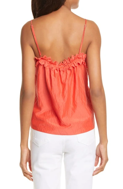 Shop Rebecca Taylor Petal Detail Cotton Camisole In Cherry