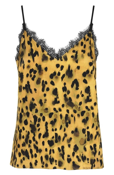 Shop Anine Bing Golden Leopard Silk Charmeuse Camisole
