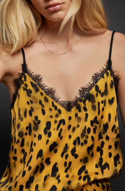 Shop Anine Bing Golden Leopard Silk Charmeuse Camisole