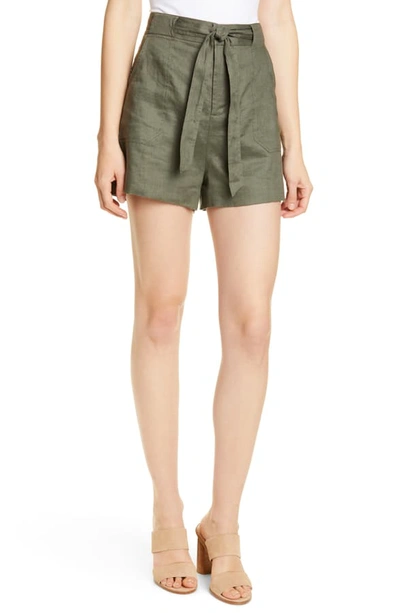 Shop Equipment Taimee Linen Shorts In Grape Leaf