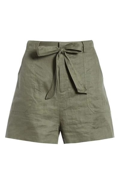 Shop Equipment Taimee Linen Shorts In Grape Leaf