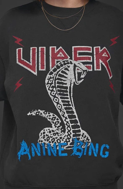 Shop Anine Bing Serpent Sweatshirt In Charcoal