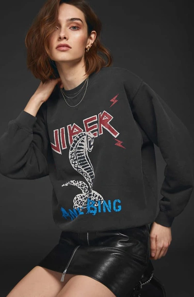 Shop Anine Bing Serpent Sweatshirt In Charcoal