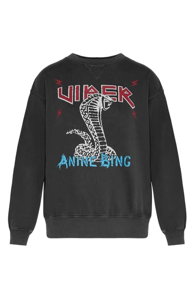 Shop Anine Bing Serpent Sweatshirt In Charcoal