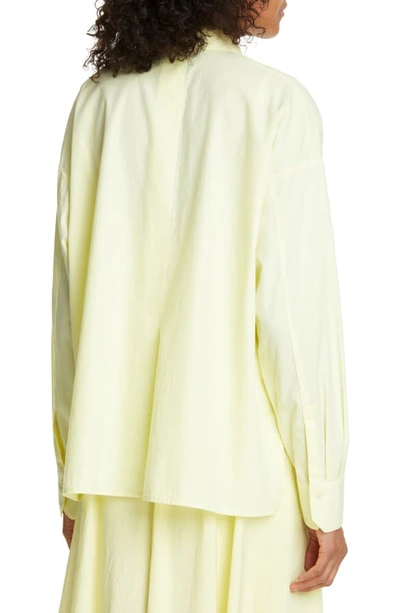 Shop Vince Cotton & Silk Boxy Shirt In Lemon Glow